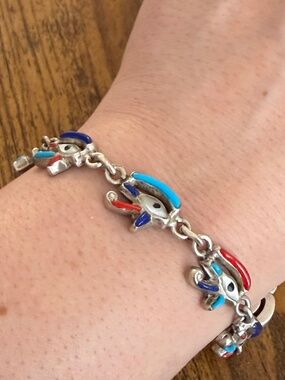 Evil Eye of Horus Silver Bracelet